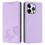 Capa para Telemóvel em Pele Vegana com RFID, Forte Íman Duplo Borboleta, Para iPhone 14 Pro Max, Para iPhone 13 Pro Max, Para iPhone 13 Pro, Para iPhone 12 / 12 Pro