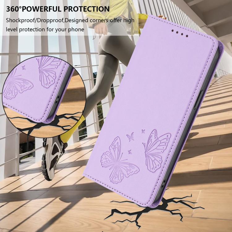 Capa para Telemóvel em Pele Vegana com RFID, Forte Íman Duplo Borboleta, Para iPhone 14 Pro Max, Para iPhone 13 Pro Max, Para iPhone 13 Pro, Para iPhone 12 / 12 Pro