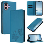 Strong Magnetic Dual Butterfly RFID Vegan Leather Phone Case, For iPhone 16, For iPhone 15 Pro Max, For iPhone 15 Pro, For iPhone 15 Plus