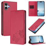 Capa de telemóvel em pele vegana com dupla borboleta magnética forte, para iPhone Air, para iPhone 16 Pro Max, para iPhone 16 Pro, para iPhone 16 Plus