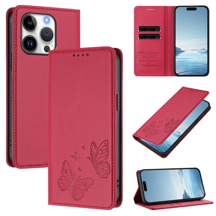Capa de telemóvel em pele vegana com dupla borboleta magnética forte, para iPhone Air, para iPhone 16 Pro Max, para iPhone 16 Pro, para iPhone 16 Plus