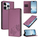 Capa de telemóvel em pele vegana com dupla borboleta magnética forte, para iPhone Air, para iPhone 16 Pro Max, para iPhone 16 Pro, para iPhone 16 Plus