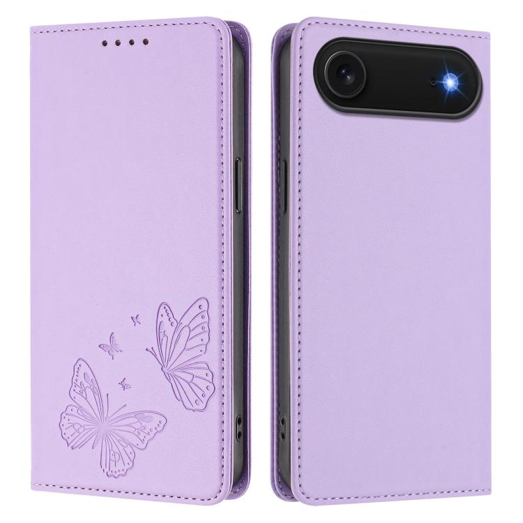 Capa de telemóvel em pele vegana com dupla borboleta magnética forte, para iPhone Air, para iPhone 16 Pro Max, para iPhone 16 Pro, para iPhone 16 Plus