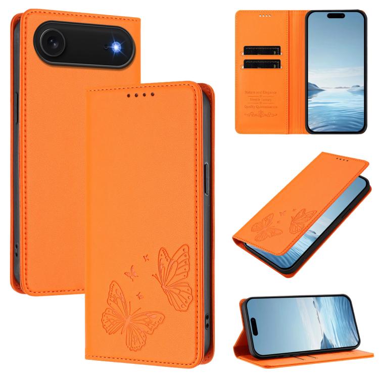 Capa de telemóvel em pele vegana com dupla borboleta magnética forte, para iPhone Air, para iPhone 16 Pro Max, para iPhone 16 Pro, para iPhone 16 Plus
