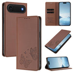 Capa de telemóvel em pele vegana com dupla borboleta magnética forte, para iPhone Air, para iPhone 16 Pro Max, para iPhone 16 Pro, para iPhone 16 Plus