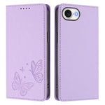 Capa para telemóvel magnética forte com dupla borboleta e RFID em pele vegana, Para iPhone 17e / 16e, Para iPhone 17 Pro Max, Para iPhone 17 Pro, Para iPhone 17