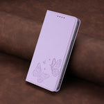 Capa para telemóvel magnética forte com dupla borboleta e RFID em pele vegana, Para iPhone 17e / 16e, Para iPhone 17 Pro Max, Para iPhone 17 Pro, Para iPhone 17
