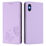 Capa para Telemóvel em Pele Vegana com RFID, Forte Íman Duplo Borboleta, Para iPhone X / XS, Para iPhone XR, Para iPhone XS Max, Para iPhone 8 Plus / 7 Plus