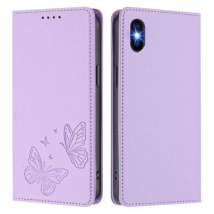 Capa para Telemóvel em Pele Vegana com RFID, Forte Íman Duplo Borboleta, Para iPhone X / XS, Para iPhone XR, Para iPhone XS Max, Para iPhone 8 Plus / 7 Plus