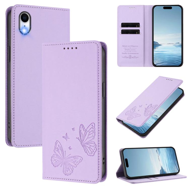 Capa para Telemóvel em Pele Vegana com RFID, Forte Íman Duplo Borboleta, Para iPhone X / XS, Para iPhone XR, Para iPhone XS Max, Para iPhone 8 Plus / 7 Plus