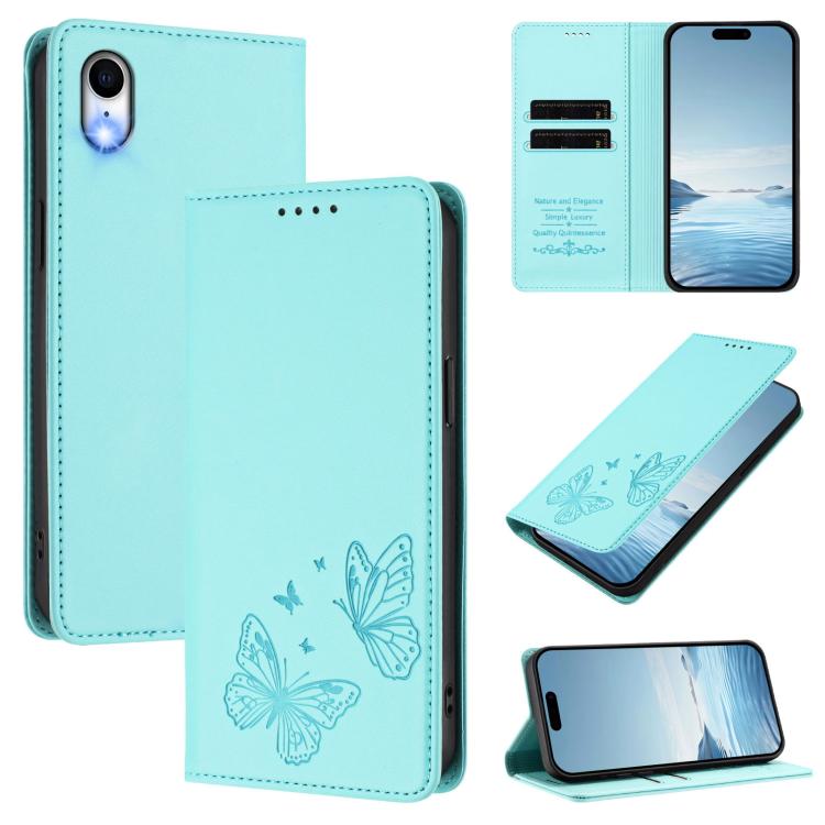 Capa para Telemóvel em Pele Vegana com RFID, Forte Íman Duplo Borboleta, Para iPhone X / XS, Para iPhone XR, Para iPhone XS Max, Para iPhone 8 Plus / 7 Plus