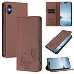 Capa para Telemóvel em Pele Vegana com RFID, Forte Íman Duplo Borboleta, Para iPhone X / XS, Para iPhone XR, Para iPhone XS Max, Para iPhone 8 Plus / 7 Plus