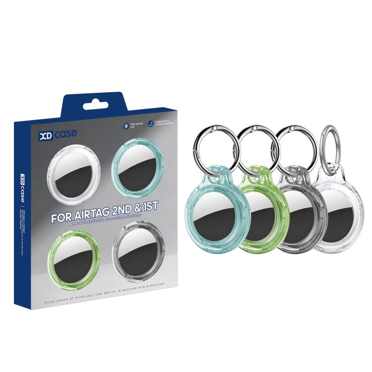Conjunto de 4 Capas Protetoras Rígidas Translúcidas XDcase em PC com Argola para Chaves, 4UN (Preto Transparente Verde Azul), 4UN (Azul Transparente Verde Vermelho Rosa)
