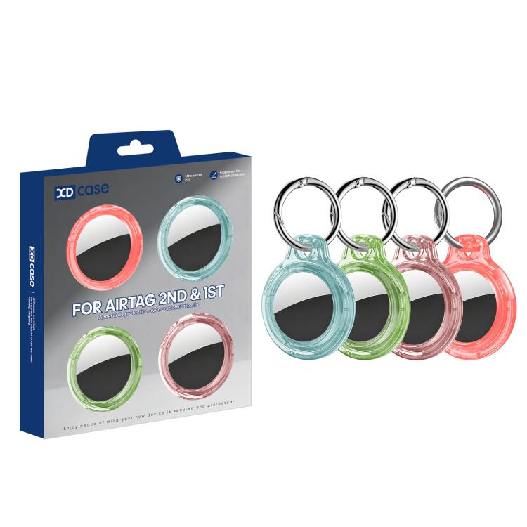 Conjunto de 4 Capas Protetoras Rígidas Translúcidas XDcase em PC com Argola para Chaves, 4UN (Preto Transparente Verde Azul), 4UN (Azul Transparente Verde Vermelho Rosa)