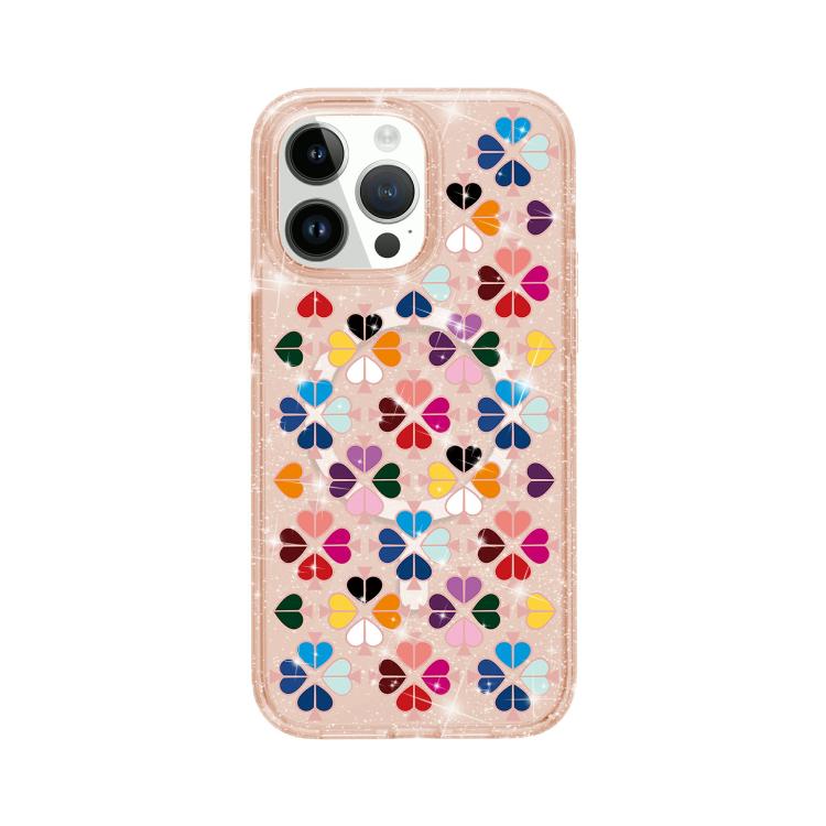 Capa Magnética com Padrão de Coração Vermelho Cristal Brilhante, Para iPhone 15, Para iPhone 14 Plus, Para iPhone 14, Para iPhone 14 Pro, Para iPhone 14 Pro Max, Para iPhone 13 Pro Max, Para iPhone 13 Pro, Para iPhone 13