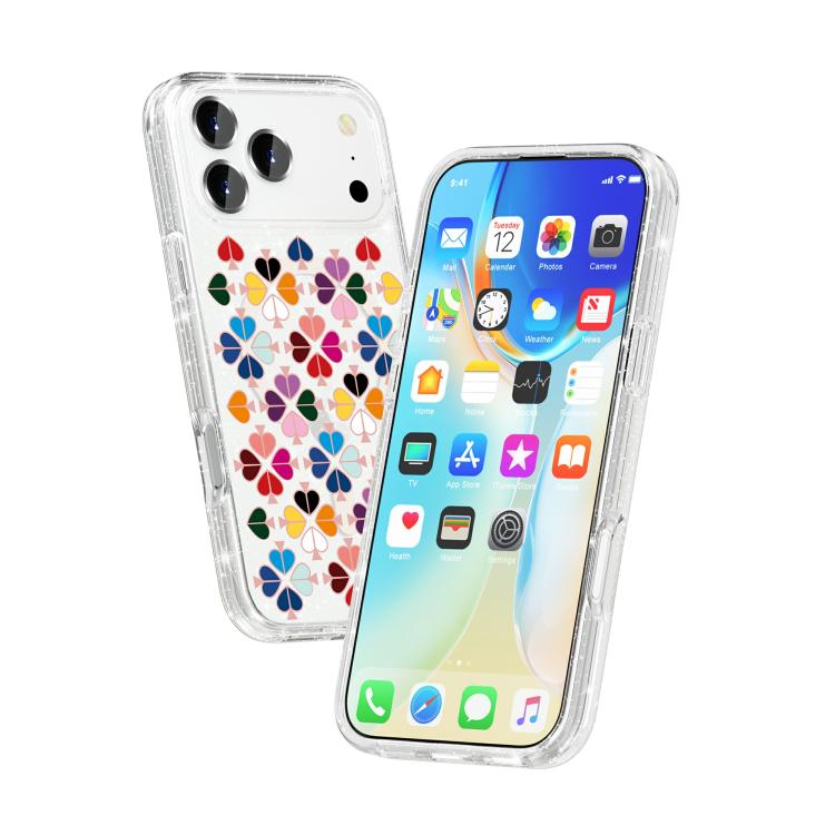 Capa de telemóvel magnética com padrão de coração vermelho cristal cintilante, para iPhone 17 Pro Max, para iPhone 17 Pro