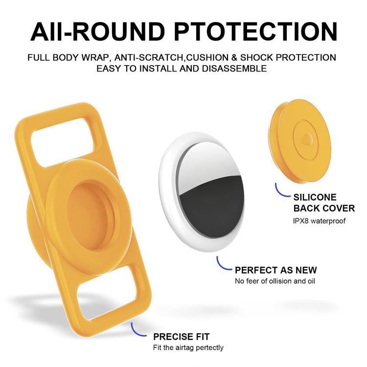 Estojo protetor impermeável de silicone com design de coleira para animais XDcase, 1 unidade (preto), 1 unidade (branco), 1 unidade (azul), 1 unidade (rosa), 1 unidade (vermelho), 1 unidade (verde menta), 1 unidade (roxo), 1 unidade (amarelo)