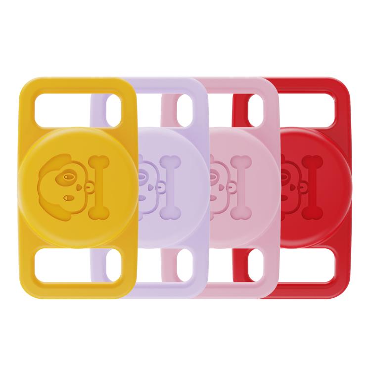 Conjunto de 4 estojos protetores impermeáveis de silicone com design de coleira para animais XDcase, 4 unidades (preto, branco, azul, verde), 4 unidades (rosa, vermelho, roxo, amarelo)