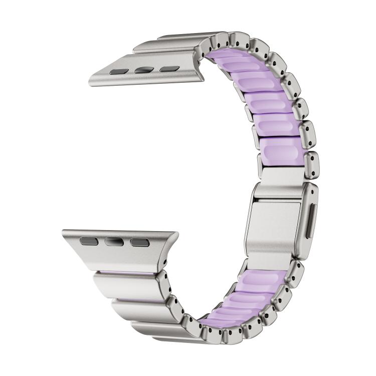 Pulseira de Relógio Magnética com Fivela Norman em Aço Inoxidável e Conta Única, Para Apple Watch 46mm / 49mm / 45mm / 44mm, Para Apple Watch 42mm / 41mm / 40mm / 38mm