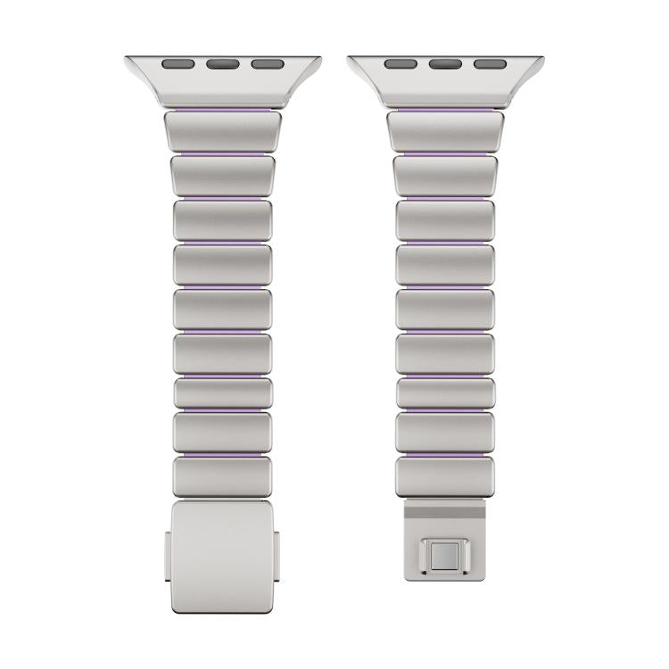 Pulseira de Relógio Magnética com Fivela Norman em Aço Inoxidável e Conta Única, Para Apple Watch 46mm / 49mm / 45mm / 44mm, Para Apple Watch 42mm / 41mm / 40mm / 38mm