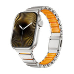 Pulseira de Relógio Magnética com Fivela Norman em Aço Inoxidável e Conta Única, Para Apple Watch 46mm / 49mm / 45mm / 44mm, Para Apple Watch 42mm / 41mm / 40mm / 38mm