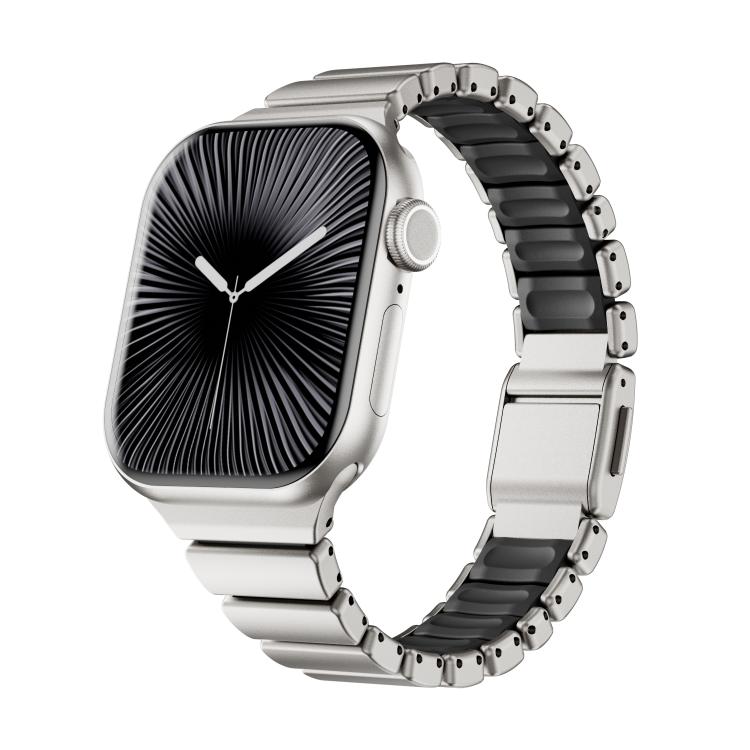 Pulseira de Relógio Magnética com Fivela Norman em Aço Inoxidável e Conta Única, Para Apple Watch 46mm / 49mm / 45mm / 44mm, Para Apple Watch 42mm / 41mm / 40mm / 38mm