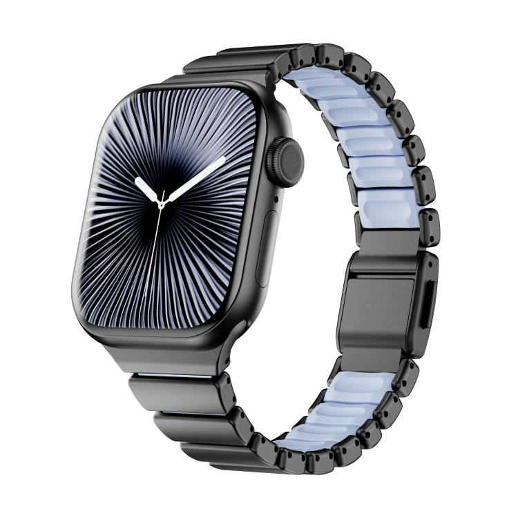 Pulseira de Relógio Magnética com Fivela Norman em Aço Inoxidável e Conta Única, Para Apple Watch 46mm / 49mm / 45mm / 44mm, Para Apple Watch 42mm / 41mm / 40mm / 38mm