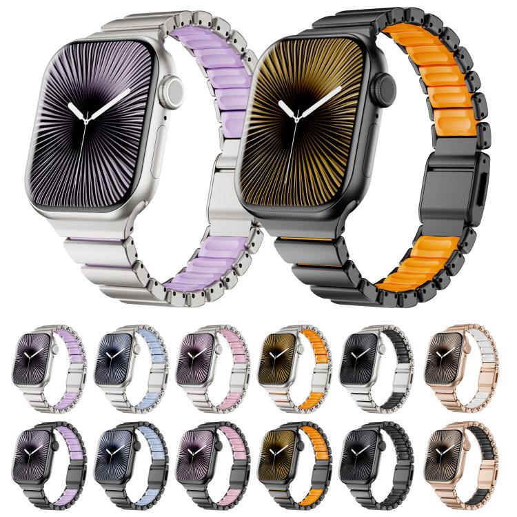 Pulseira de Relógio Magnética com Fivela Norman em Aço Inoxidável e Conta Única, Para Apple Watch 46mm / 49mm / 45mm / 44mm, Para Apple Watch 42mm / 41mm / 40mm / 38mm