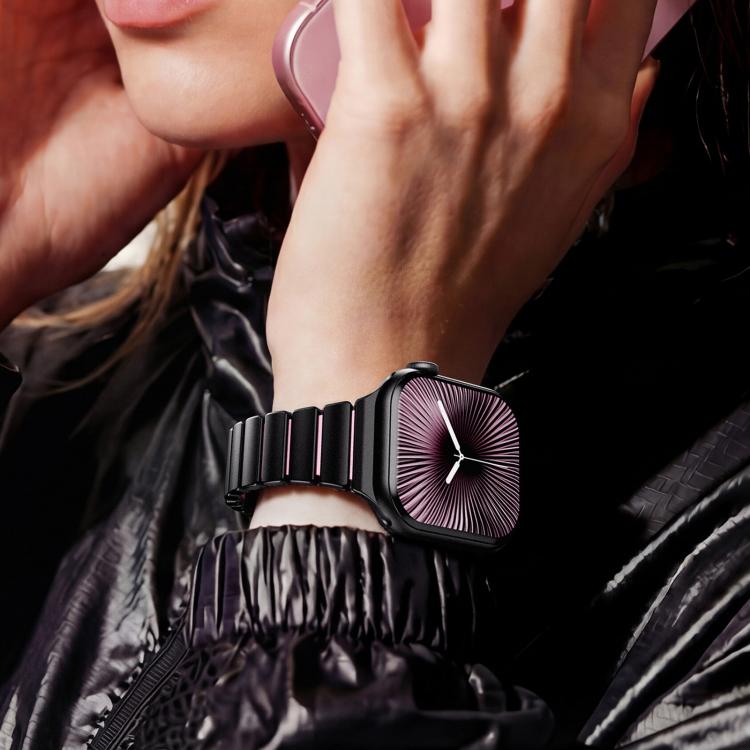 Pulseira de Relógio Magnética com Fivela Norman em Aço Inoxidável e Conta Única, Para Apple Watch 46mm / 49mm / 45mm / 44mm, Para Apple Watch 42mm / 41mm / 40mm / 38mm