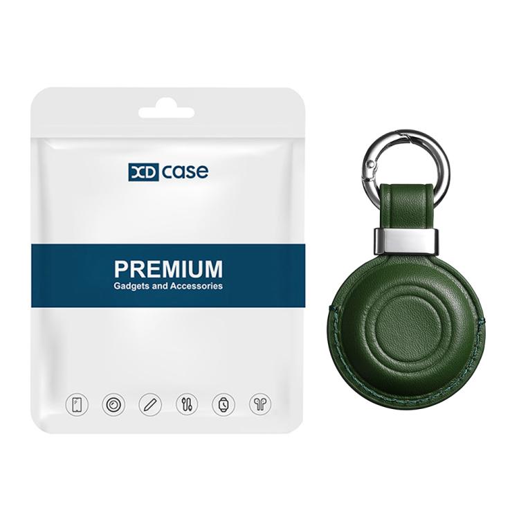 Estojo protetor de couro de microfibra com clipe metálico e argola para chaves XDcase, para AirTag 2ª geração / 1ª geração