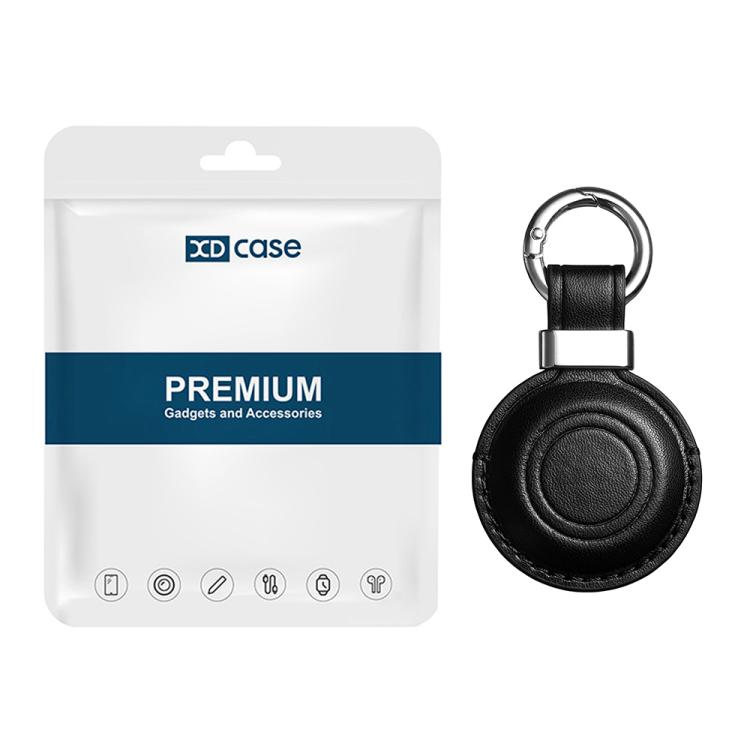 Estojo protetor de couro de microfibra com clipe metálico e argola para chaves XDcase, para AirTag 2ª geração / 1ª geração