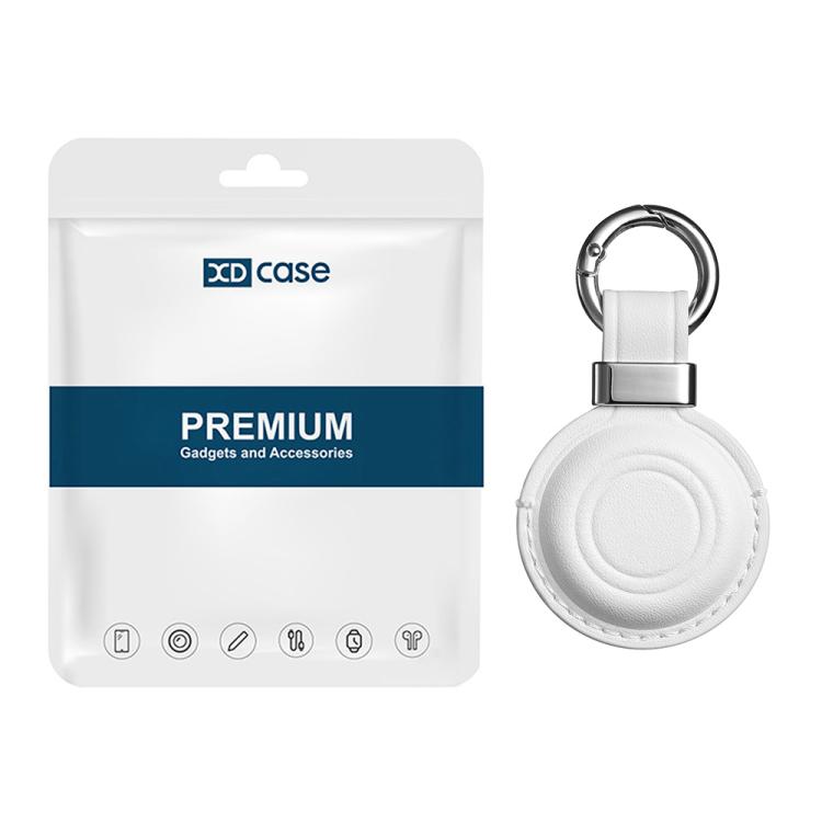 Estojo protetor de couro de microfibra com clipe metálico e argola para chaves XDcase, para AirTag 2ª geração / 1ª geração