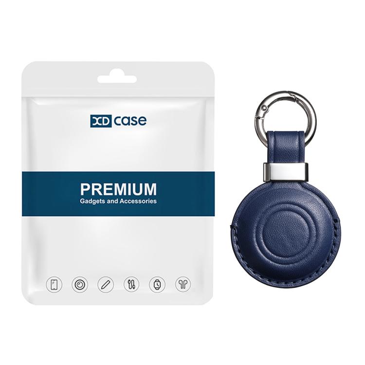 Estojo protetor de couro de microfibra com clipe metálico e argola para chaves XDcase, para AirTag 2ª geração / 1ª geração