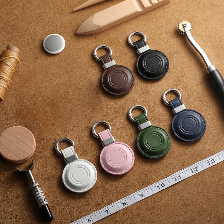 Estojo protetor de couro de microfibra com clipe metálico e argola para chaves XDcase, para AirTag 2ª geração / 1ª geração