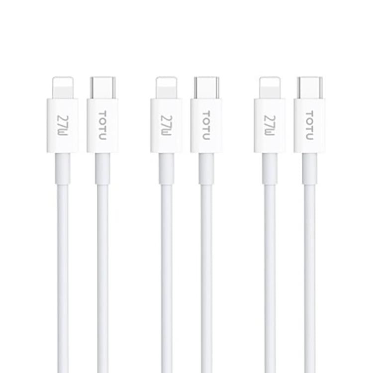 Conjunto de cabos de dados TOTU GTZB01-PD Série 27W Type-C para 8 pinos, Comprimento: 0,5m + 1m + 2m