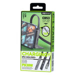 Cabo de dados de carregamento rápido trançado REMAX CB53 1,2m PD30W Type-C para 8 pinos com suporte para telemóvel, Type-C para 8 pinos