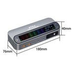 Carregador multifunções inteligente GaN YMX-LCD470W 470W com 3xType-C e 2xUSB, ecrã digital, cabo retrátil Type-C, ficha AU, ficha EU, ficha UK, ficha US