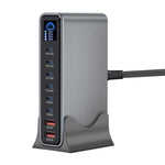 YMX-LCD670W 670W 6xType-C and 2xUSB GaN Digital Display Multi-Function Charger, AU Plug, EU Plug, UK Plug, US Plug