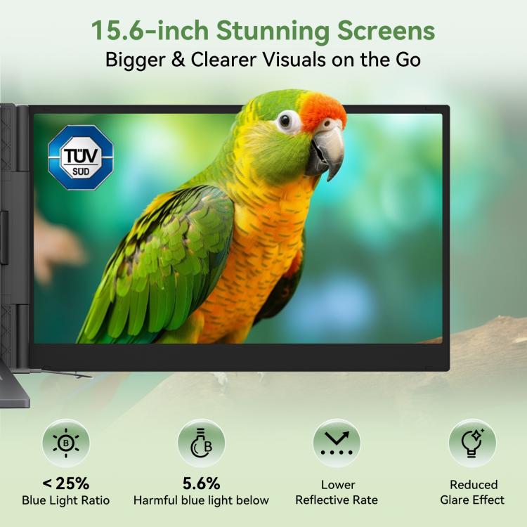 Monitor Portátil de Extensão de Ecrã Duplo Blackview DCM8 Pro 15,3 polegadas para Portáteis de 14-17,3 polegadas