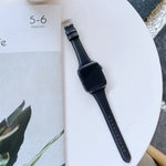 Pulseira de Substituição em Pele Genuína de Dupla Face, Para Apple Watch Série 7 41mm / & 6 & SE & 5 & 4 40mm, Para Apple Watch Série 7 45mm / & 6 & SE & 5 & 4 44mm