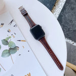 Pulseira de Substituição em Pele Genuína de Dupla Face, Para Apple Watch Série 7 41mm / & 6 & SE & 5 & 4 40mm, Para Apple Watch Série 7 45mm / & 6 & SE & 5 & 4 44mm