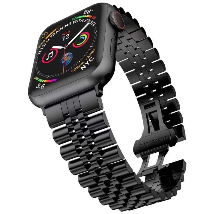 Pulseira de Aço Substituta Metal Cinco Baht, Para Apple Watch Ultra 49mm / Série 8&7 45mm / SE 2&6&SE&5&4 44mm / 3&2&1 42mm, Para Apple Watch Série 8&7 41mm / SE 2&6&SE&5&4 40mm / 3&2&1 38mm