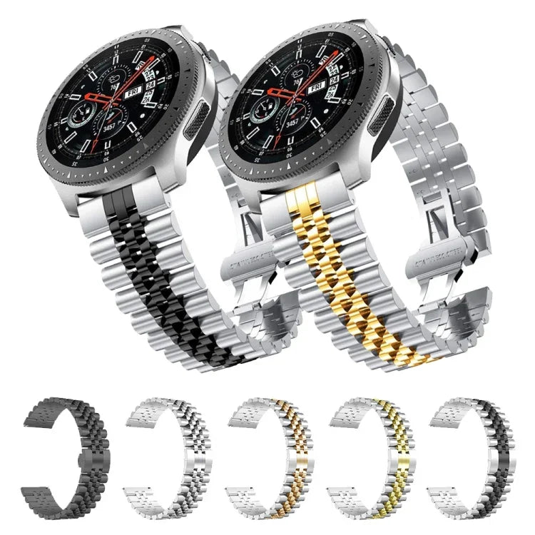 Correia Substituta de Aço com Cinco Contas, 20mm Para Samsung Galaxy Watch 3 41mm, 22mm Para Samsung Galaxy Watch 3 45mm, 20mm Para Amazfit GTR 2 / Amazfit GTR 47mm, 22mm Para Amazfit GTR 42mm, 20mm Para Huawei Watch GT 2 42mm
