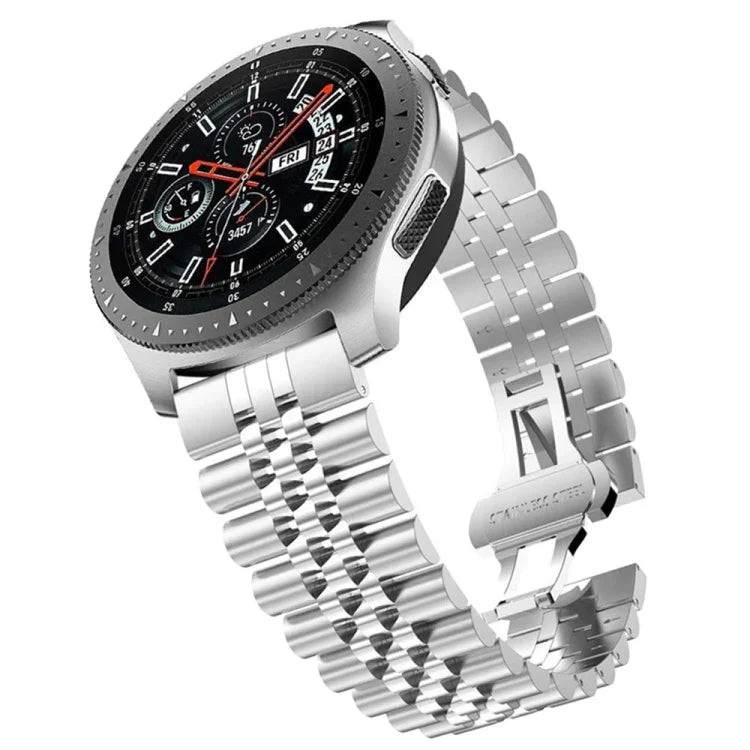 Correia Substituta de Aço com Cinco Contas, 20mm Para Samsung Galaxy Watch 3 41mm, 22mm Para Samsung Galaxy Watch 3 45mm, 20mm Para Amazfit GTR 2 / Amazfit GTR 47mm, 22mm Para Amazfit GTR 42mm, 20mm Para Huawei Watch GT 2 42mm