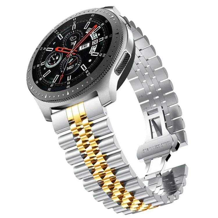 Correia Substituta de Aço com Cinco Contas, 20mm Para Samsung Galaxy Watch 3 41mm, 22mm Para Samsung Galaxy Watch 3 45mm, 20mm Para Amazfit GTR 2 / Amazfit GTR 47mm, 22mm Para Amazfit GTR 42mm, 20mm Para Huawei Watch GT 2 42mm