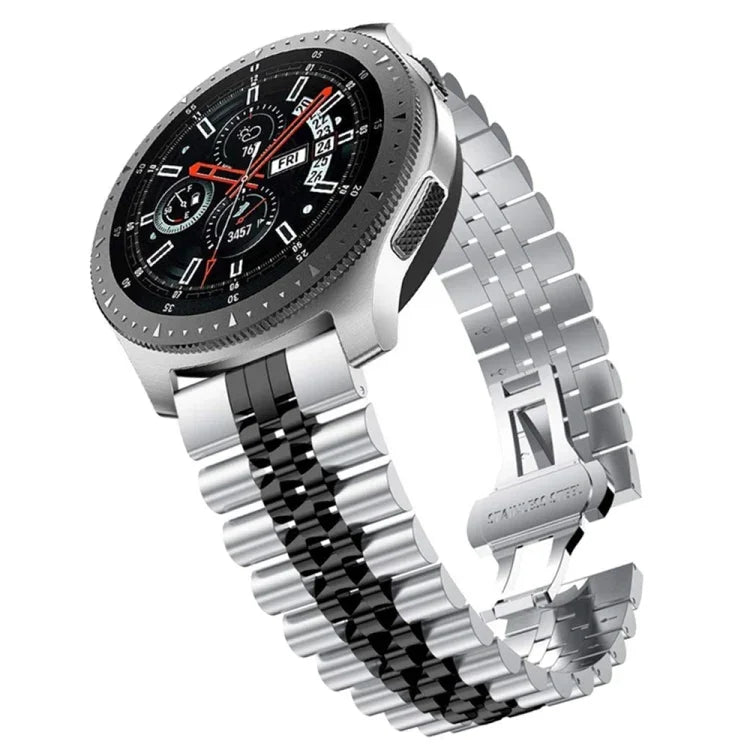 Correia Substituta de Aço com Cinco Contas, 20mm Para Samsung Galaxy Watch 3 41mm, 22mm Para Samsung Galaxy Watch 3 45mm, 20mm Para Amazfit GTR 2 / Amazfit GTR 47mm, 22mm Para Amazfit GTR 42mm, 20mm Para Huawei Watch GT 2 42mm