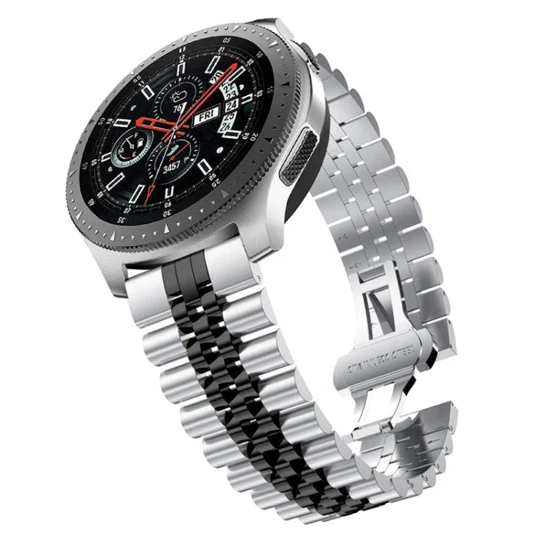 Correia Substituta de Aço com Cinco Contas, 20mm Para Samsung Galaxy Watch 3 41mm, 22mm Para Samsung Galaxy Watch 3 45mm, 20mm Para Amazfit GTR 2 / Amazfit GTR 47mm, 22mm Para Amazfit GTR 42mm, 20mm Para Huawei Watch GT 2 42mm