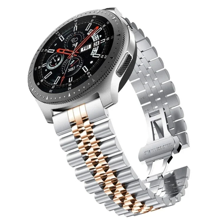Correia Substituta de Aço com Cinco Contas, 20mm Para Samsung Galaxy Watch 3 41mm, 22mm Para Samsung Galaxy Watch 3 45mm, 20mm Para Amazfit GTR 2 / Amazfit GTR 47mm, 22mm Para Amazfit GTR 42mm, 20mm Para Huawei Watch GT 2 42mm