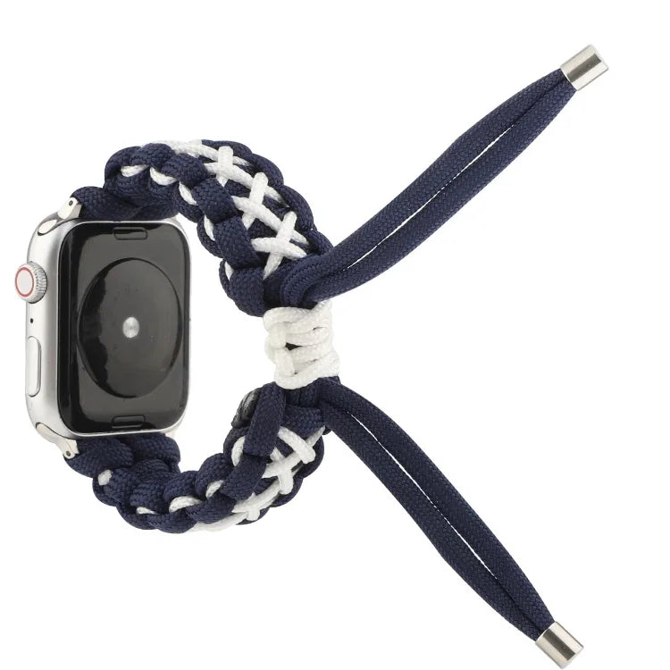 Pulseira de Cordão Trançado para Guarda-Chuva, Para Apple Série 7 41mm / 6 & SE & 5 & 4 40mm / 3 & 2 & 1 38mm, Para Apple Série 7 45mm / 6 & SE & 5 & 4 44mm / 3 & 2 & 1 42mm
