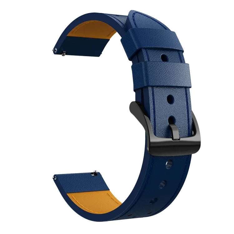 Para Samsung Galaxy Watch 3 45mm Correia Substituta de Couro Genuíno com Linha de Orifícios Redondos